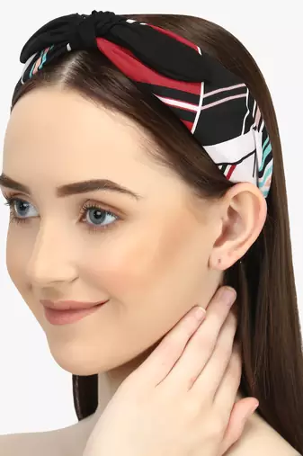 Women multi printed knotted hairband