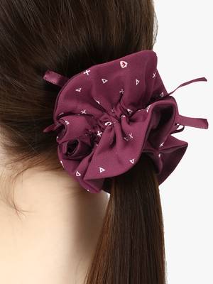 Set of 2 maroon and brown ponytail scrunchies 2