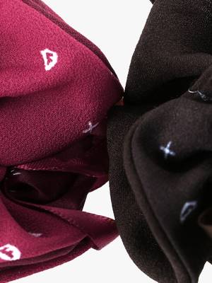 Set of 2 maroon and brown ponytail scrunchies 5