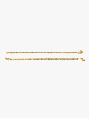 24ct gold-plated copper stylish handcrafted anklets payal for women and girls 3