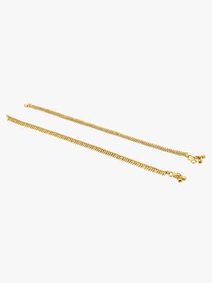 24ct gold-plated copper stylish handcrafted anklets payal for women and girls 4