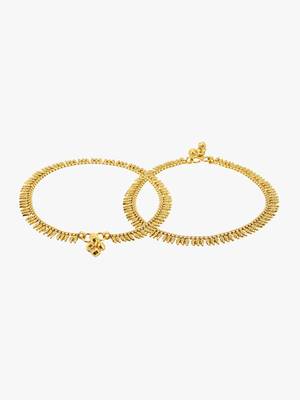 24ct gold-plated copper stylish handcrafted anklets payal for women and girls 5