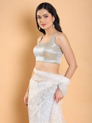 Salwar Studio Self Design Tissue Readymade Blouse - Pack of 1 | Women's Fashion 3
