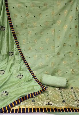 Pista Modal Hand Work Dress Material With Inner 2