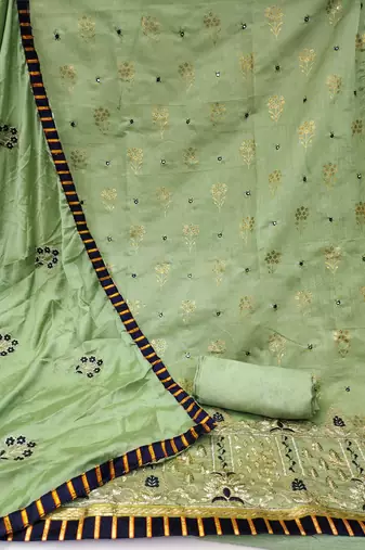 Pista Modal Hand Work Dress Material With Inner