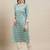 Light Blue Poly Rayon Floral Printed Straight Kurta