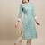 Light Blue Poly Rayon Floral Printed Straight Kurta