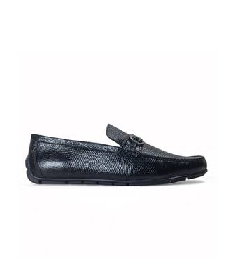 Grained leather buckle slipons 2