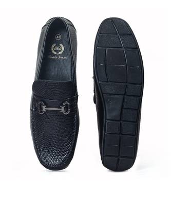 Grained leather buckle slipons 3