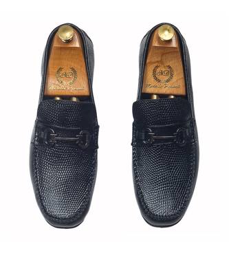 Grained leather buckle slipons 4