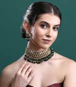 Green kundan necklace set