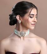 Blue kundan necklace set