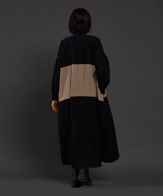 Black & beige band dress 4