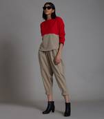 Red & beige rekin co ord set