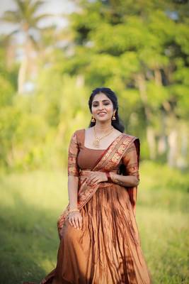 Mustard Color Narayan Pet with Zari Weaving Work Lehenga choli 1