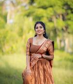 Mustard Color Narayan Pet with Zari Weaving Work Lehenga choli