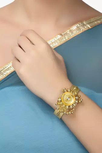 Women 24ct gold-plated cuff bracelet