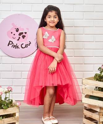 Gold and pink feathered short long ball gown 1
