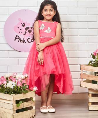 Gold and pink feathered short long ball gown 2