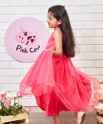 Gold and pink feathered short long ball gown 3