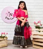 Hot pink organza ghagra choli