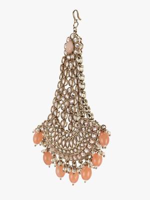 Gold-plated orange stone jhumar passa 2