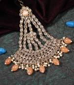 Gold-plated orange stone jhumar passa