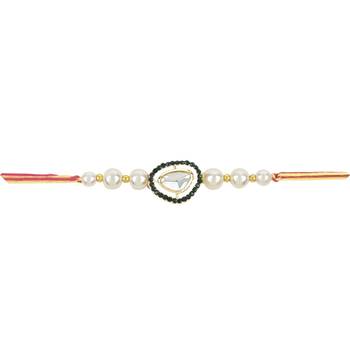 rakshabhandhan special kundan stone rakhi with roli chawal for bhaiya/brother/mens  3