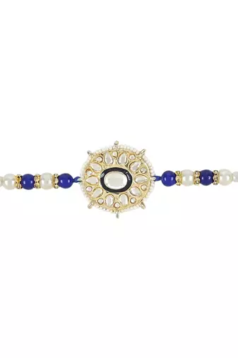 rakshabhandhan special kundan stone rakhi with roli chawal for bhaiya/brother/mens 