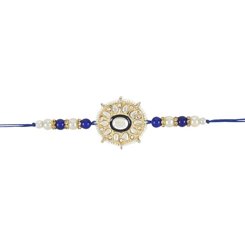 rakshabhandhan special kundan stone rakhi with roli chawal for bhaiya/brother/mens 