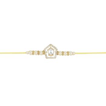 rakshabhandhan special kundan stone rakhi with roli chawal for bhaiya/brother/mens  3