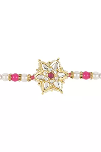 rakshabhandhan special kundan stone rakhi with roli chawal for bhaiya/brother/mens 