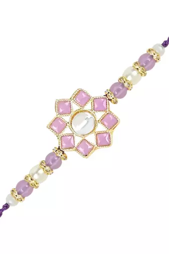 rakshabhandhan special kundan stone rakhi with roli chawal for bhaiya/brother/mens 