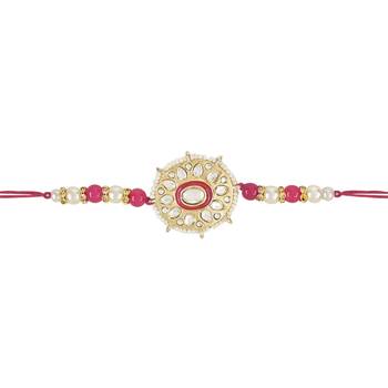 rakshabhandhan special kundan stone rakhi with roli chawal for bhaiya/brother/mens  2