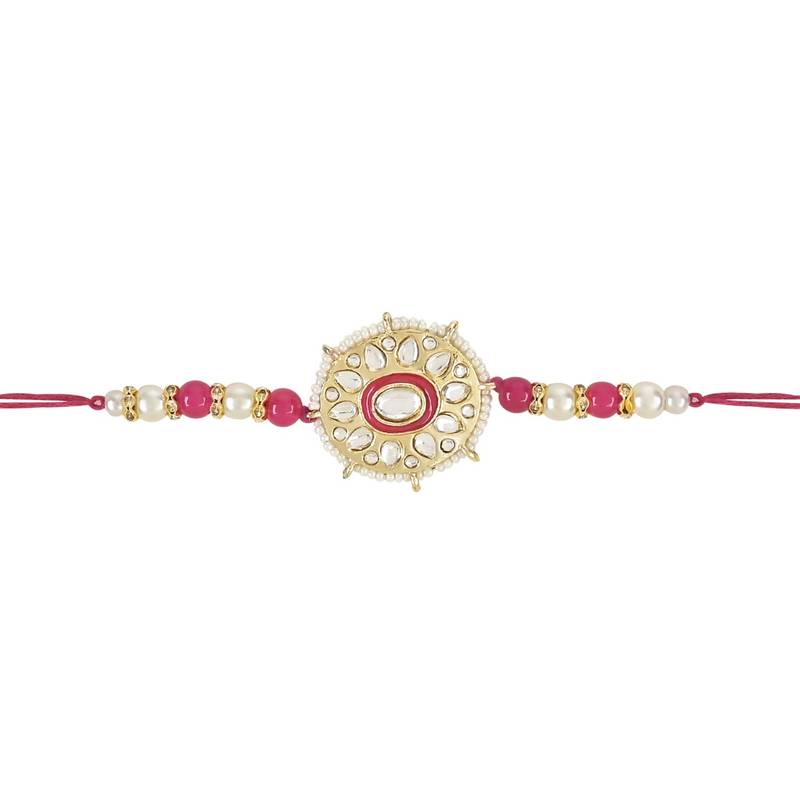 rakshabhandhan special kundan stone rakhi with roli chawal for bhaiya/brother/mens 