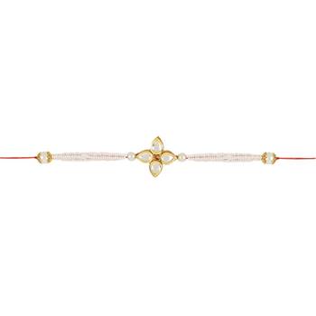 rakshabhandhan special kundan stone rakhi with roli chawal for bhaiya/brother/mens  2