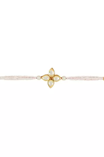 rakshabhandhan special kundan stone rakhi with roli chawal for bhaiya/brother/mens 
