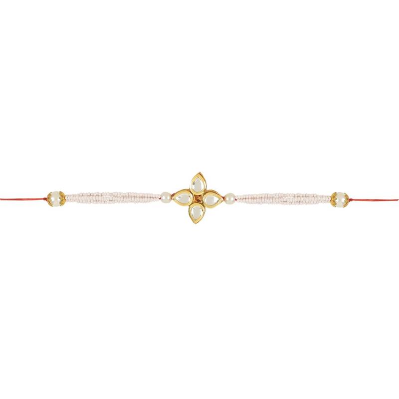 rakshabhandhan special kundan stone rakhi with roli chawal for bhaiya/brother/mens 