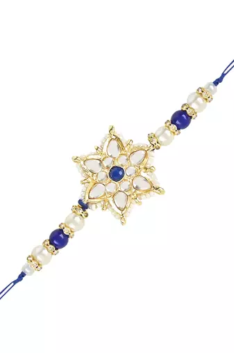 rakshabhandhan special kundan stone rakhi with roli chawal for bhaiya/brother/mens 
