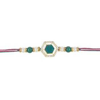 rakshabhandhan special kundan stone rakhi with roli chawal for bhaiya/brother/mens  2