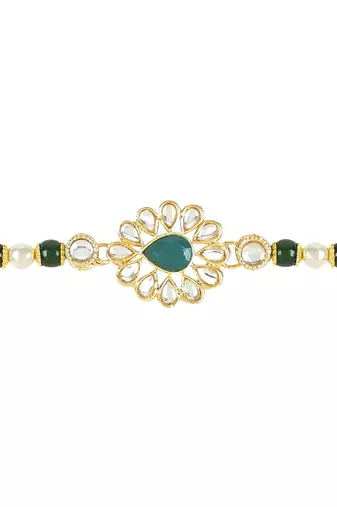 rakshabhandhan special kundan stone rakhi with roli chawal for bhaiya/brother/mens 