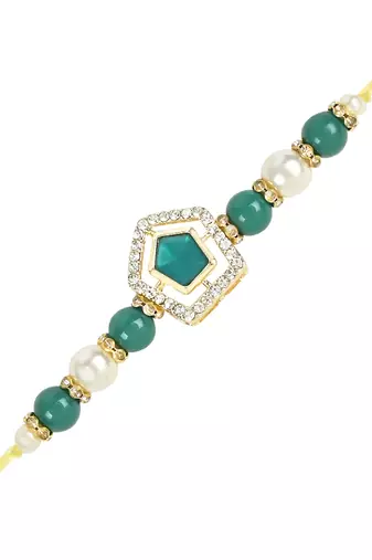 rakshabhandhan special kundan stone rakhi with roli chawal for bhaiya/brother/mens 