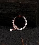 Gold plated ad studded embellished handcrafted nose pin
