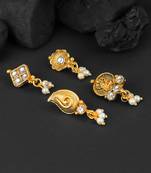Set of 6 gold-plated stone studded clip-on nosepins