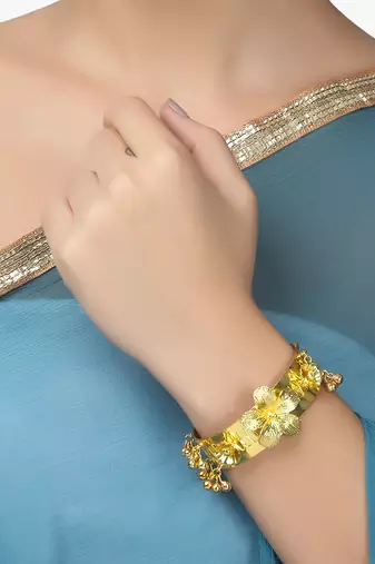 Women 24ct gold-plated cuff bracelet