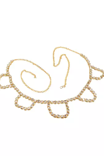 Gold-plated stone-studded handcrafted kamarbandh