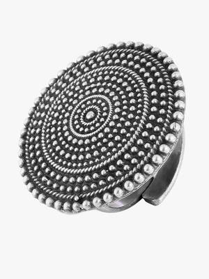 Silver-toned oxidized adjustable ring 3