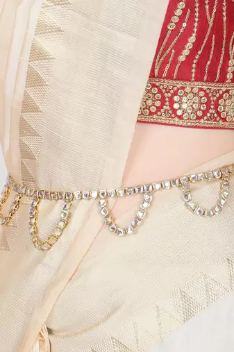 Gold-plated stone-studded handcrafted kamarbandh