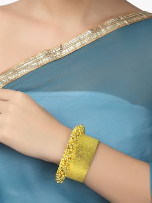 Women 24ct gold-plated cuff bracelet 5
