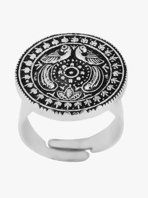 Silver-toned oxidized adjustable ring 3